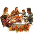 Watercolor Thanksgiving Fabric Panel 29