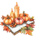 Watercolor Thanksgiving Fabric Panel 35