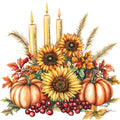 Watercolor Thanksgiving Fabric Panel 36