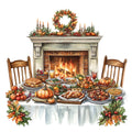 Watercolor Thanksgiving Fabric Panel 37