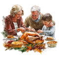 Watercolor Thanksgiving Fabric Panel 40
