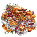 Watercolor Thanksgiving Fabric Panel 8