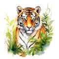 Watercolor Tiger Fabric Panel 6