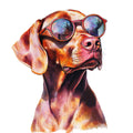 Watercolor Vizslas Fabric Panel 18