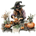 Watercolor Witch Fabric Panel 14