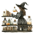 Watercolor Witch Fabric Panel 18
