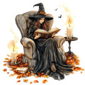Watercolor Witch Fabric Panel 27