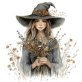 Watercolor Witch Fabric Panel 32