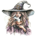 Watercolor Witch Fabric Panel 6
