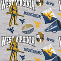 West Virginia Mountaineers - Mascot 44"/45" Fabric per yard