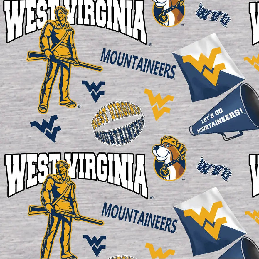 West Virginia Mountaineers - Mascot 44"/45" Fabric per yard