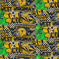 West Virginia Mountaineers - Pop Art 44"/45" Fabric per yard