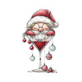 Whimsical Christmas Cocktail Fabric Panel 15