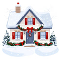 Whimsical Christmas House Fabric Panel 10