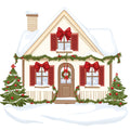Whimsical Christmas House Fabric Panel 2