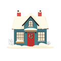 Whimsical Christmas House Fabric Panel 3