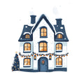 Whimsical Christmas House Fabric Panel 4