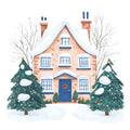 Whimsical Christmas House Fabric Panel 5