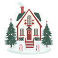 Whimsical Christmas House Fabric Panel 8