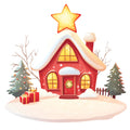 Whimsical Christmas House Fabric Panel 9