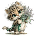 Whimsical Spring Cat Fabric Panel 28