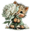 Whimsical Spring Cat Fabric Panel 8