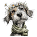 Whimsical Spring Dogs Fabric Panel 11