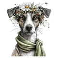 Whimsical Spring Dogs Fabric Panel 12