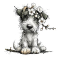 Whimsical Spring Dogs Fabric Panel 14