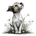 Whimsical Spring Dogs Fabric Panel 18