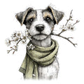 Whimsical Spring Dogs Fabric Panel 20