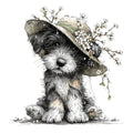 Whimsical Spring Dogs Fabric Panel 22