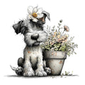 Whimsical Spring Dogs Fabric Panel 35