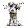 Whimsical Spring Dogs Fabric Panel 6
