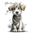 Whimsical Spring Dogs Fabric Panel 7