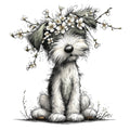 Whimsical Spring Dogs Fabric Panel 9