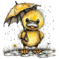 Whimsical Spring Duck Fabric Panel 10