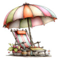 Whimsical Summer Beach Fabric Panel 28