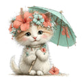 Whimsical Summer Cat Fabric Panel 9