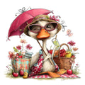 Whimsical Summer Goose Fabric Panel 11