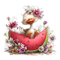 Whimsical Summer Goose Fabric Panel 26