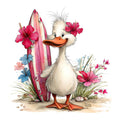Whimsical Summer Goose Fabric Panel 40