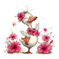 Whimsical Summer Goose Fabric Panel 61