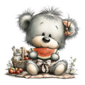 Whimsical Summer Teddy Bear Fabric Panel 15