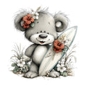 Whimsical Summer Teddy Bear Fabric Panel 22