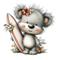 Whimsical Summer Teddy Bear Fabric Panel 23