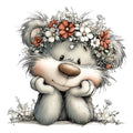 Whimsical Summer Teddy Bear Fabric Panel 24