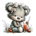 Whimsical Summer Teddy Bear Fabric Panel 25