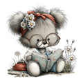 Whimsical Summer Teddy Bear Fabric Panel 27