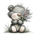 Whimsical Summer Teddy Bear Fabric Panel 31